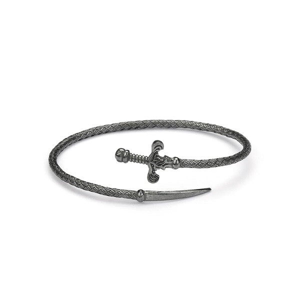 Sword Braided Bangle in Oxide
