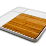 NERTHUS PORCELAIN SNACKS PLATE WITH BAMBOO CUTTING BOARD 29 CM