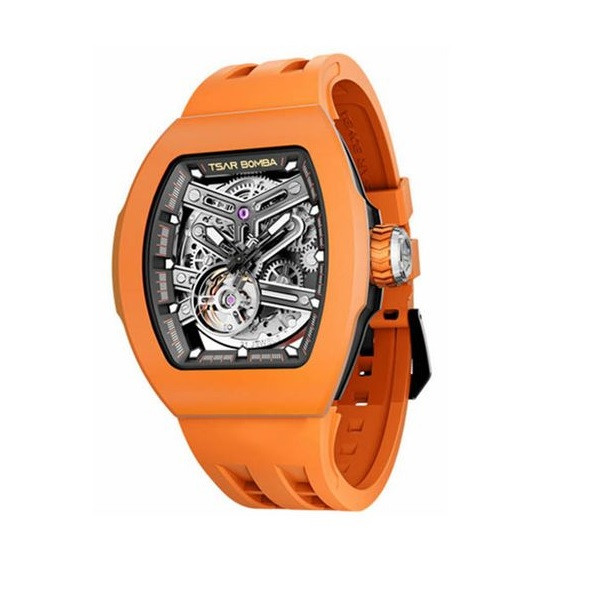Quick Release Fkm Rubber Bezel Watch (Orange)