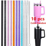 طقم شفاطات ستانلي ملون لامع ١٠ قطع Stanley Shiny Color Straw Set 10 Pieces