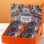Bohemian Mandala Style Ceramic bowl set- Set of 4