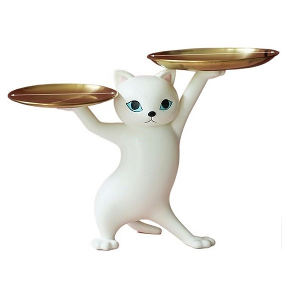 Cat Double Storage Tray (White)