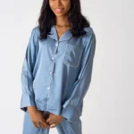 Be Cosy classic PJ set in light blue
