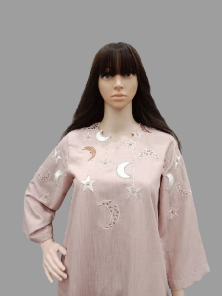 Moon embroidery jalabiya