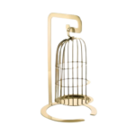 HADI STAINLESS STEEL BIRD CAGE STAND 49 H CM - GOLD