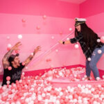 Plastic balls Pink and white  50 pieces 7.5 CM