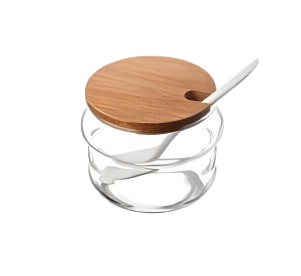 LEONE JAM GLASS VASE WITH SPOON