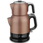 KORKMAZ CAYTEMA ELECT.TEA POT SET- ROSAGOLD