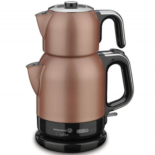 KORKMAZ CAYTEMA ELECT.TEA POT SET- ROSAGOLD