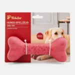 natural rubber bone dog toy/red