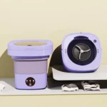 6.5L Washing Machine Folding Portable Automatic Deep Cleaning Wash and Spin Dry Washer with Water Tube 100‑240V (US Plug 100‑240V)