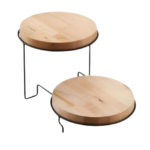 HADI 2 TIER WOODEN DISPLAY STAND 30 CM