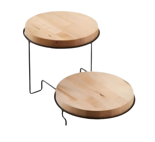 HADI 2 TIER WOODEN DISPLAY STAND 30 CM