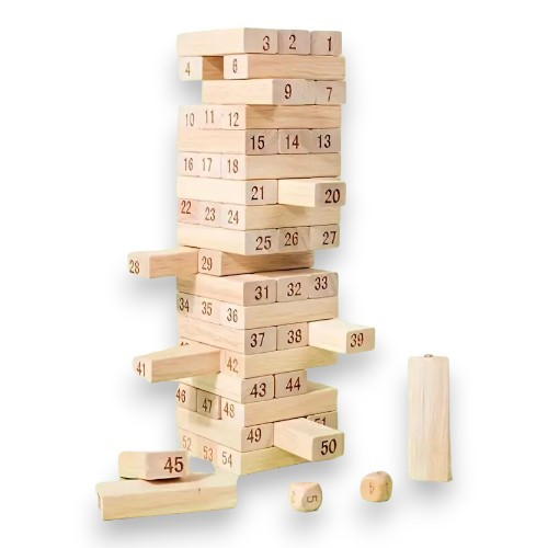 Premium Pine Jenga Set - 54 Wooden pcs