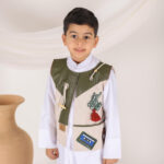 Boys’ Vest in Linen and Leather