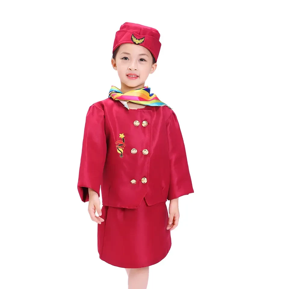 Air Hostess Costumes Free Size( 3-7Years)