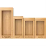 Bamboo Sandwich Bag Organizer Set