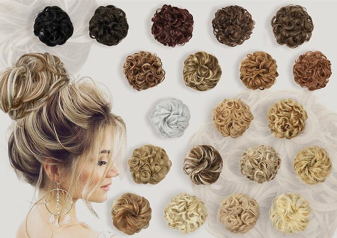 Natural hair tie or Donut Bun