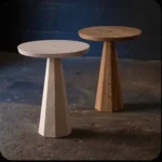 طاوله من الخشب الطبيعي دائريه بتصميم عصري حديث