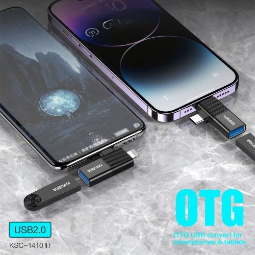 KAKUSIGA - 2 IN 1 USB 2.0 ADAPTER iP & USB-C (KSC-1410)