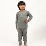 BeCosy PJ set with bear face in grey