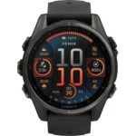 fēnix® 8 – 47 mm, AMOLED Sapphire, Carbon grey DLC titanium with Black/pebble grey silicone band 010-02904-21