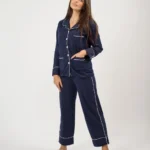 Be Cosy classic PJ set in dark blue