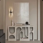 كونسول استقبال حديث من الخشب السولد باللونين الابيض والاسود الملكي