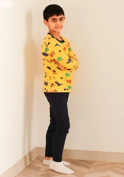 BeCosy kid's PJ set in yellow and dark blue