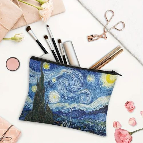 Van Gogh Starry Sky Print Makeup Bag