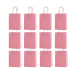 12 Pack Medium Pink Kraft Paper Bags 16x22x8cm