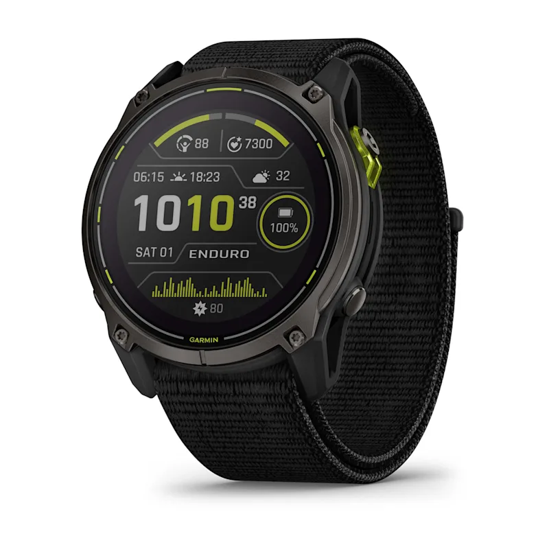 ENDURO 3, CRBN GRY DLC TI W/BLK SPORT LOOP BAND, EMEA 010-02751-01