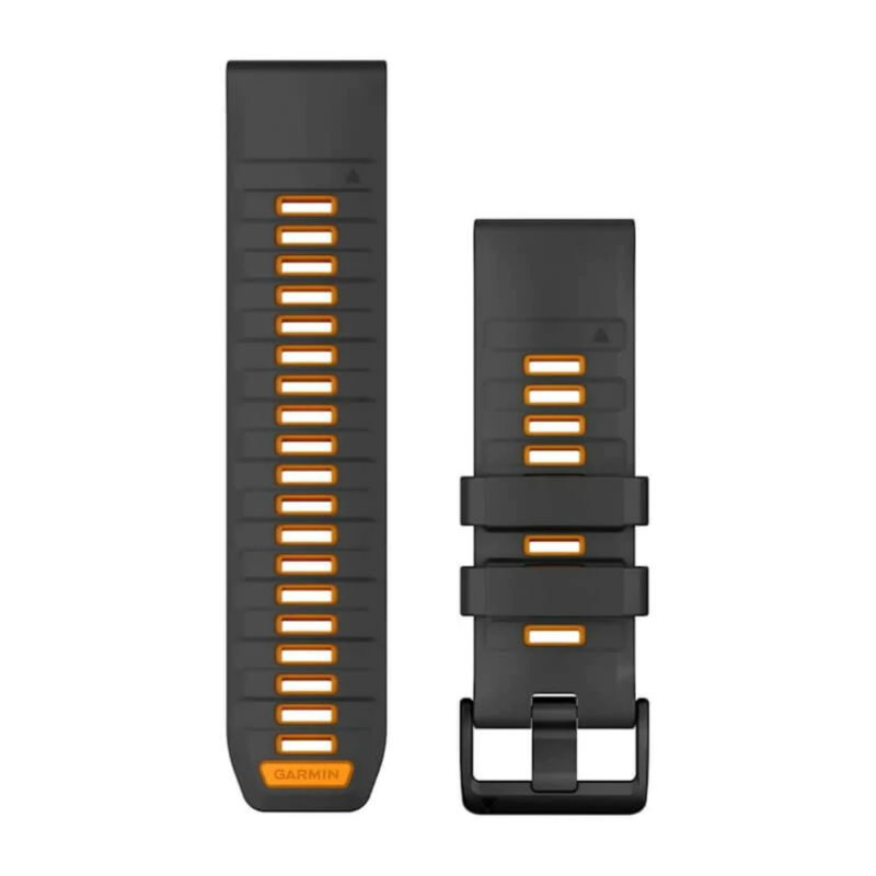 QuickFit® 26 Watch Bands, Graphite/Spark Orange Silicone 010-13393-05
