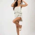 BeCosy comfy shorts PJ set in pastel green