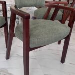 Natural Solid Wood Dining Chair Covered with Cloth and Cotton