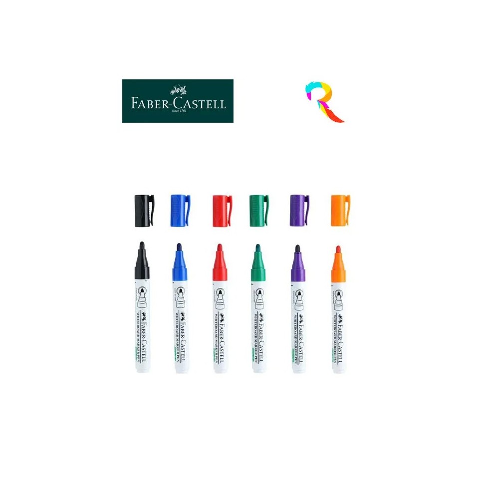 Faber-Castell 6 Color Whiteboard Marker Refillable Bullet Tip