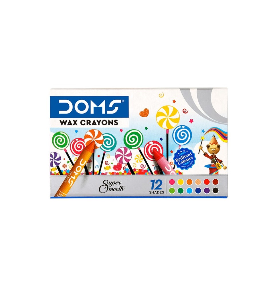 Doms Wax Crayons 12 Shades 1Pck