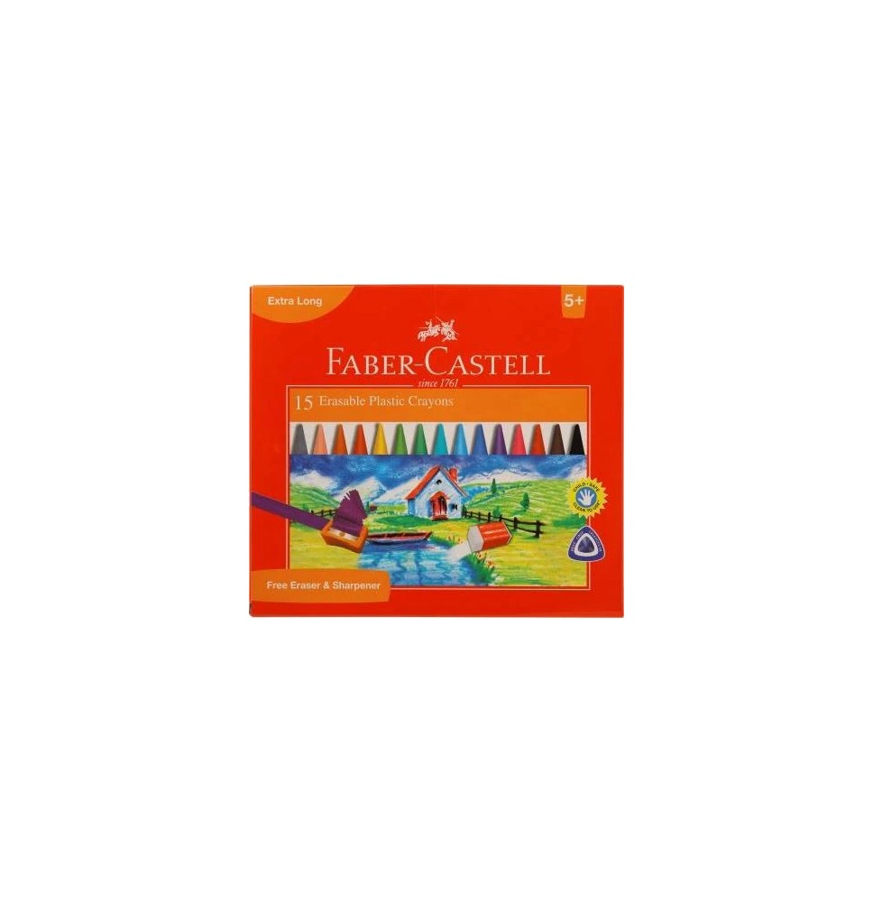 Faber-Castell 15 Erasable Plastic Crayons