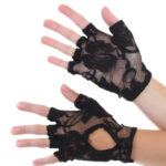 Lace keyhole fingerless gloves