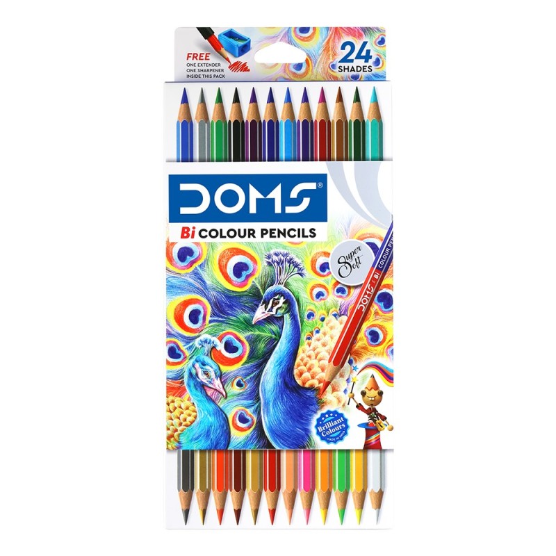Doms Bi-Colour Pencil 24 Shades - 1Pck