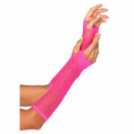 Triangle net fingerless gloves - Pink