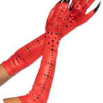Rhinestone demon claw gloves