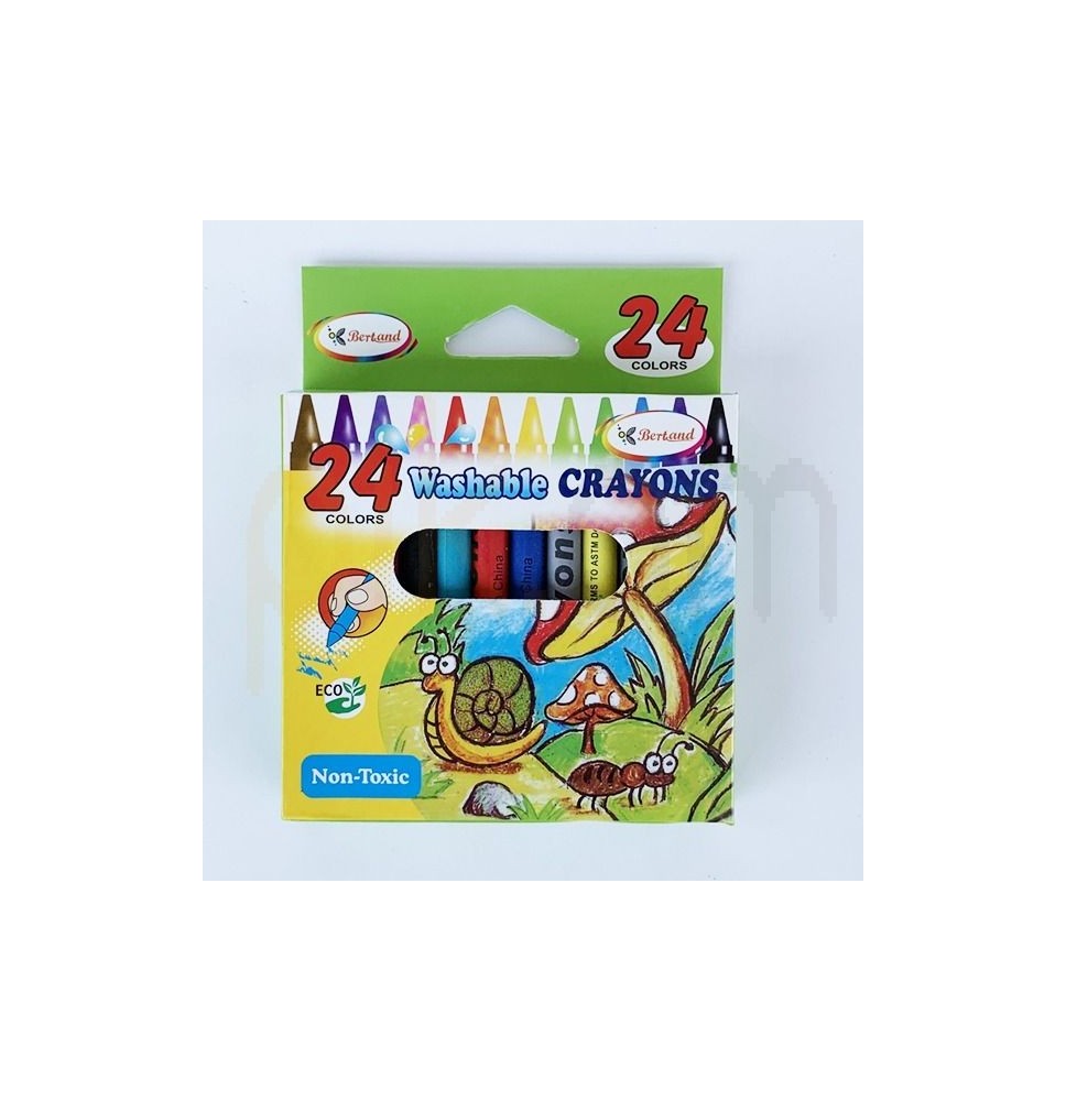 Bertand Washable Crayons 24Pc 1Pck