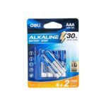 Deli AAA Alkaline Battery 6Pc  1Card