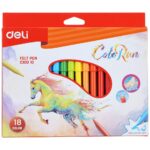 Deli Colorun Felt Pen 18Pc 1Pck