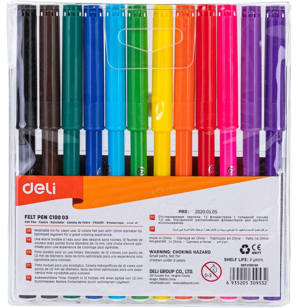 Deli Felt Pen 12Pc 1Pck