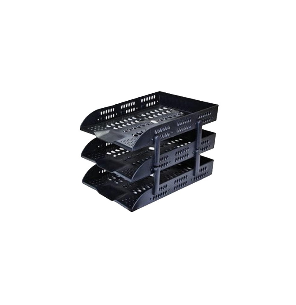 Deli File Tray Black 3T Tier 1Pc