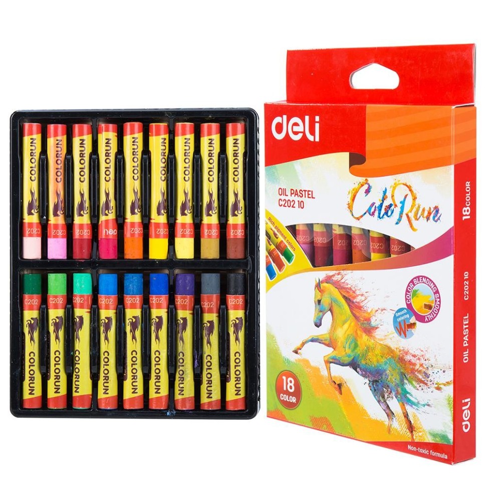 Deli Oil Pastels 18Pc 1Pck