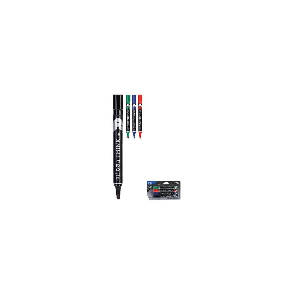 Deli Think Permanent Maker Blue 1.5-5Mm Chisel 12Pc 1Pck