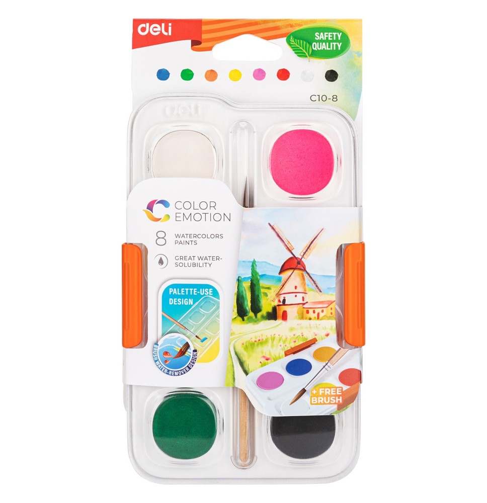 Deli Water Color 8 Shades 1Pck